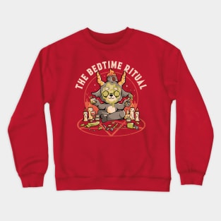 The Bedtime Ritual - Funny Evil Baphomet Gift Crewneck Sweatshirt